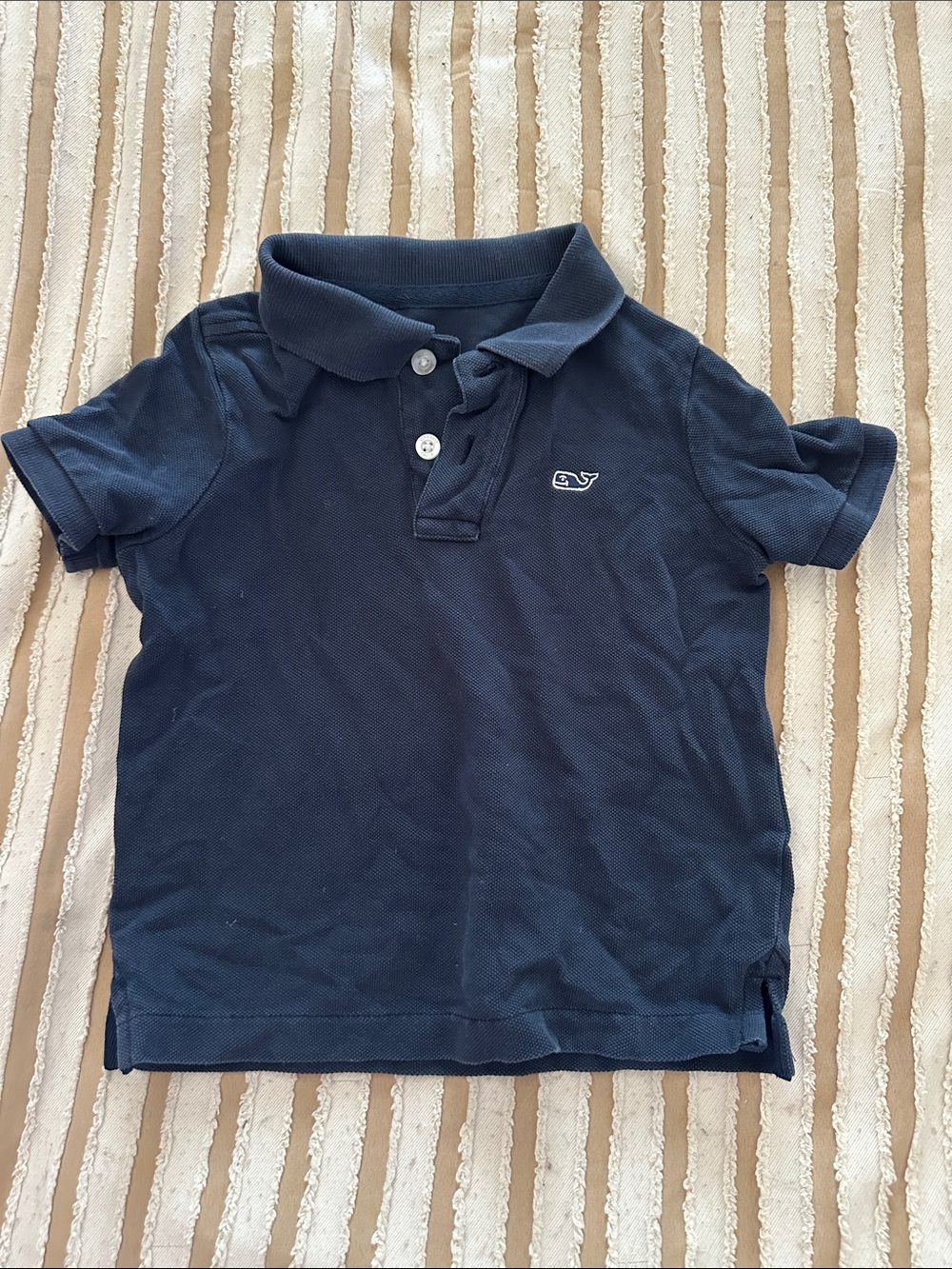Vineyard Vines Boys Navy Polo with Whale Emblem